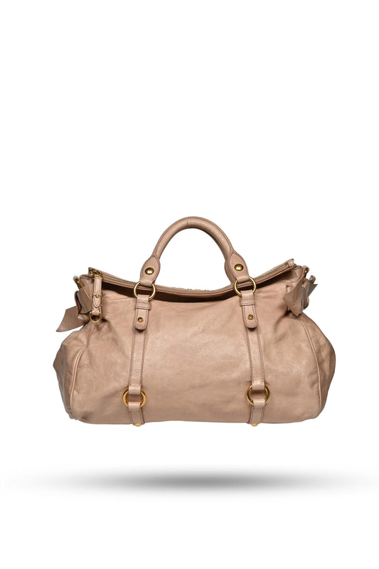 Miu Miu Vitello Lux Bow Bag Dust Pink
