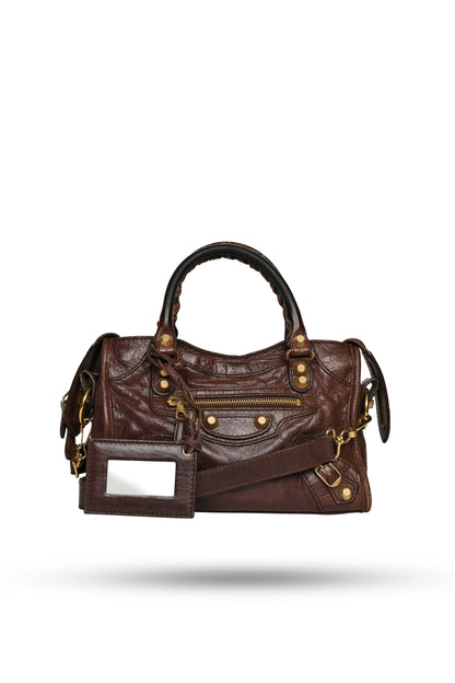 Balenciaga Mini City Bag Castagna Gold