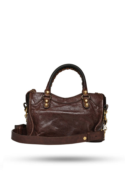 Balenciaga Mini City Bag Castagna Gold