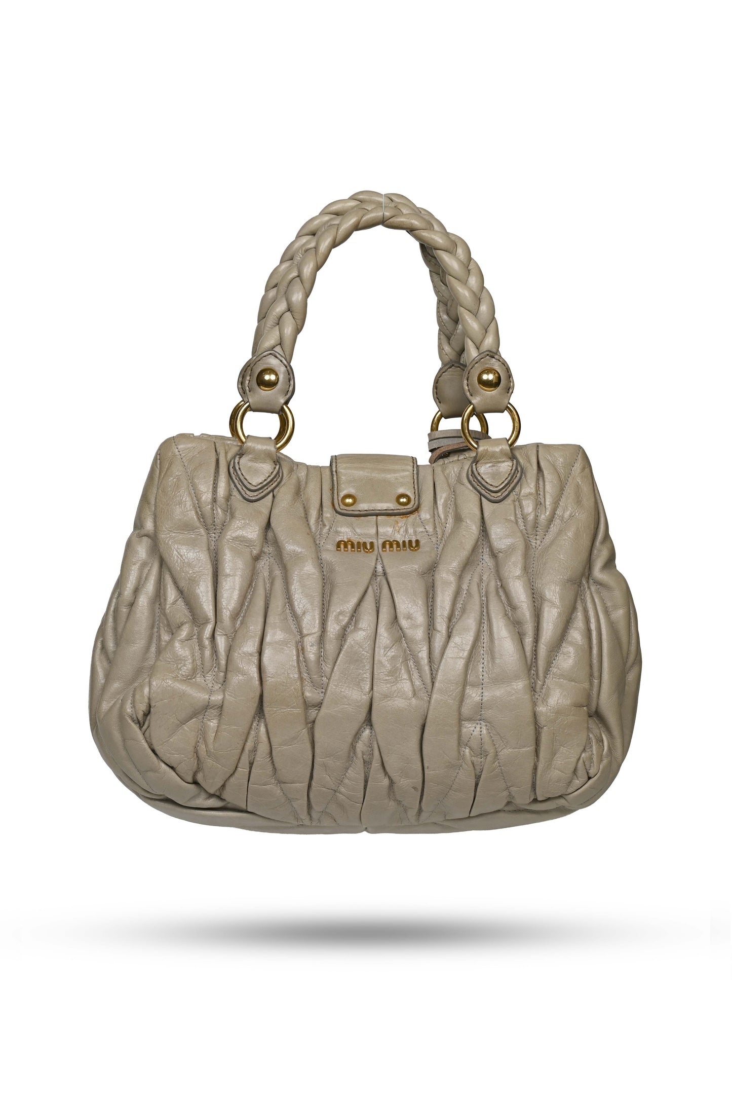 Miu Miu Mini Matelasse Coffer Sage
