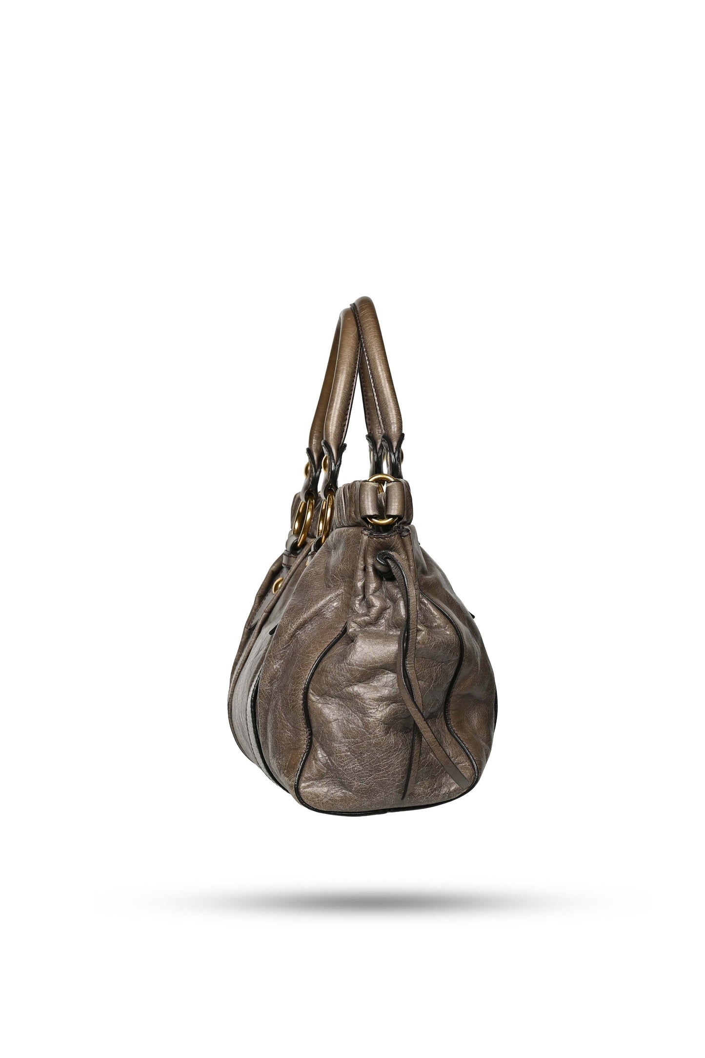 Miu Miu Vitello Lux Gathered Satchel