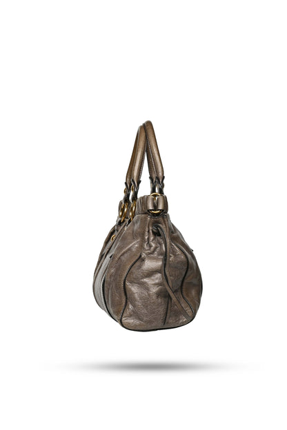 Miu Miu Vitello Lux Gathered Satchel