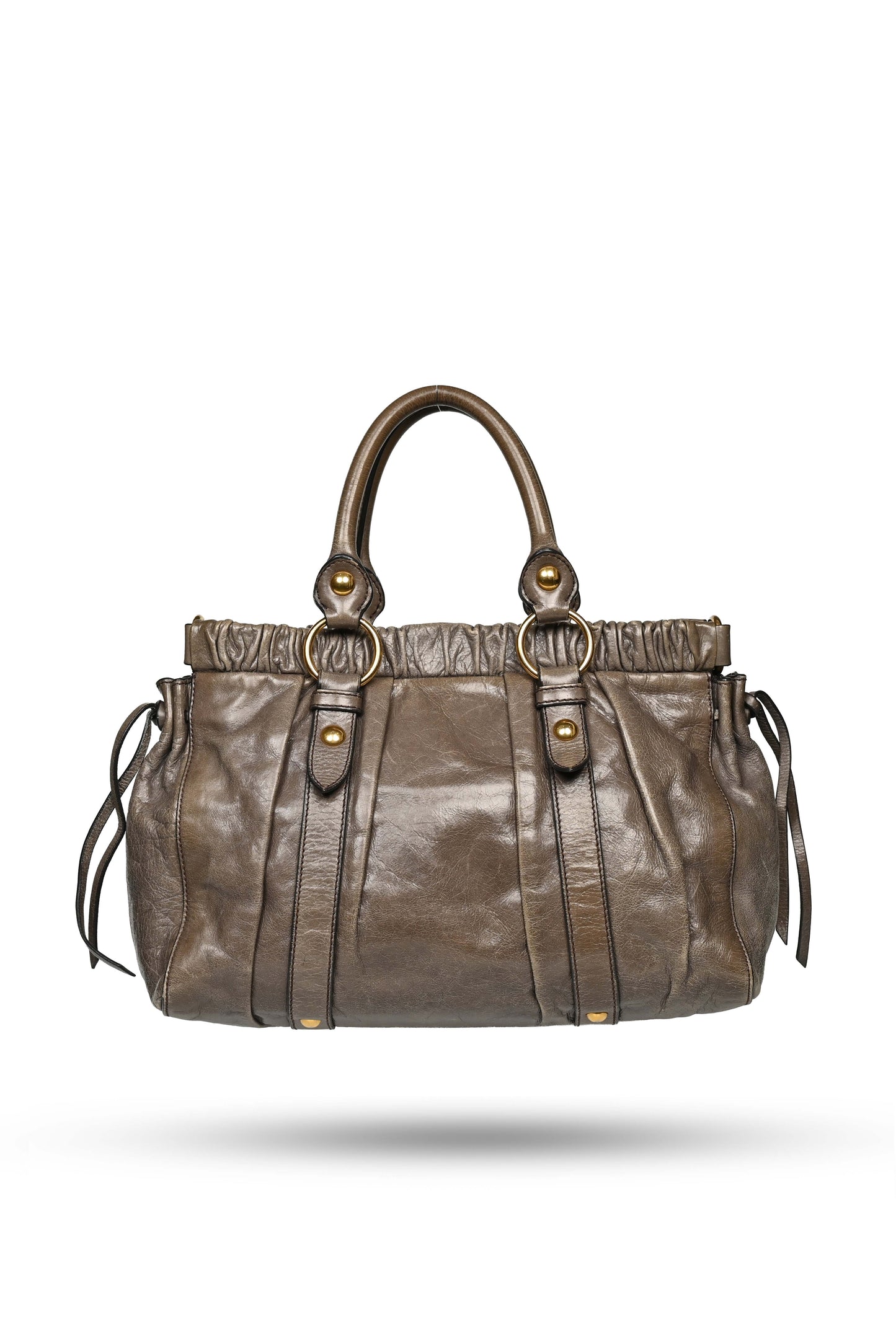 Miu Miu Vitello Lux Gathered Satchel