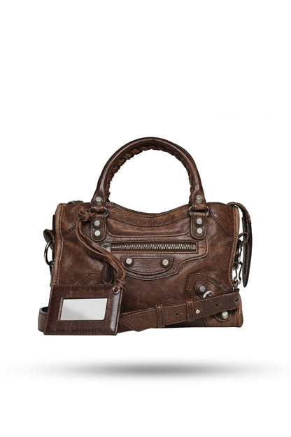 Balenciaga Mini City Bag Castagna Silver