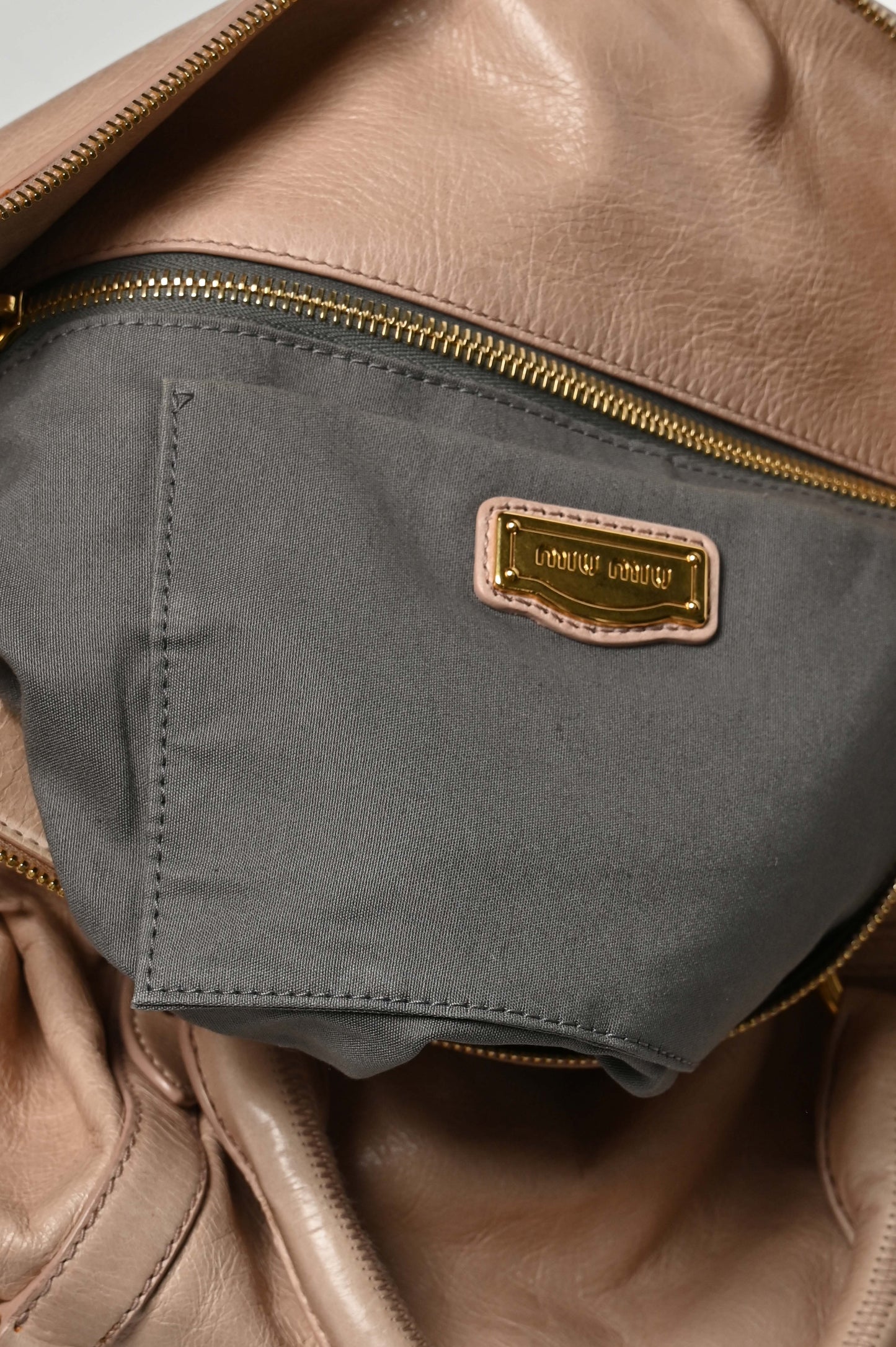 Miu Miu Vitello Lux Bow Bag Dust Pink