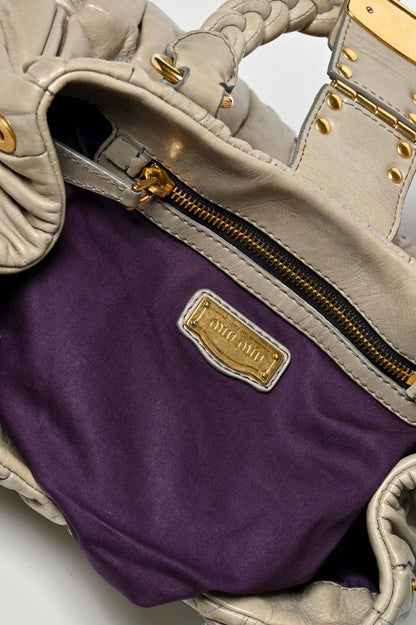 Miu Miu Mini Matelasse Coffer Sage