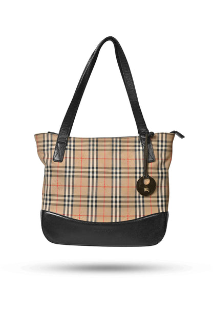 Burberrys Haymarket Check Canvas Handbag