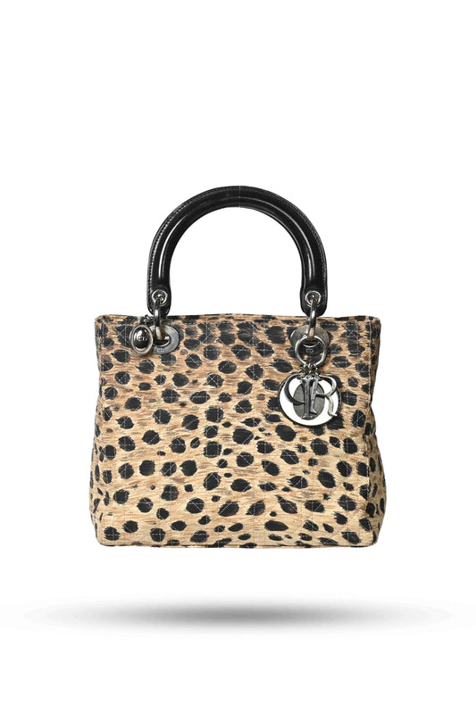 Dior Canvas Leopard Print Lady Dior