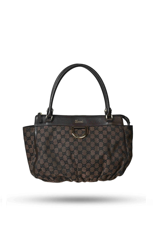 Gucci Brown D-Ring Cloth Bag