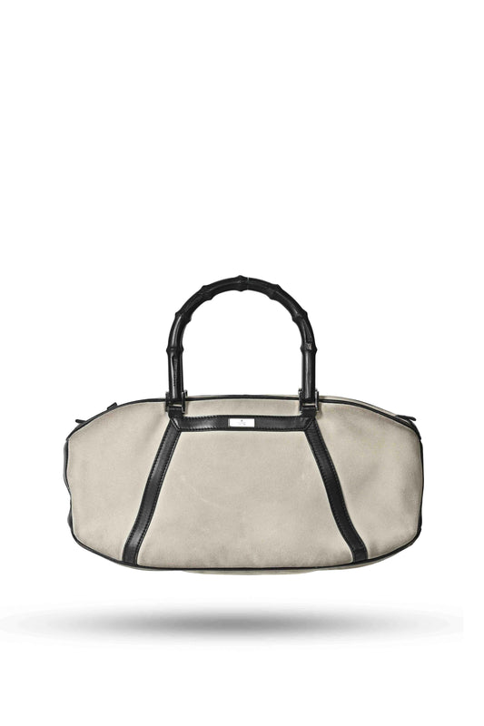 Gucci Suede Bamboo Boston Bag