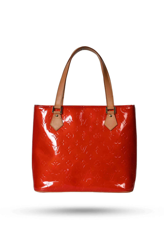 Louis Vuitton Red Vernis Houston Bag