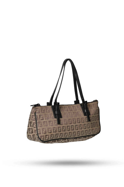 Fendi Zucchino Brown Canvas Bag