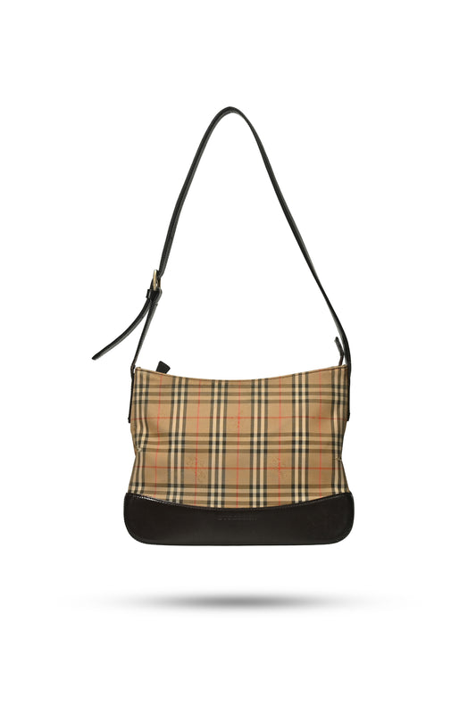 Burberry Haymarket Canvas Shoulder Bag