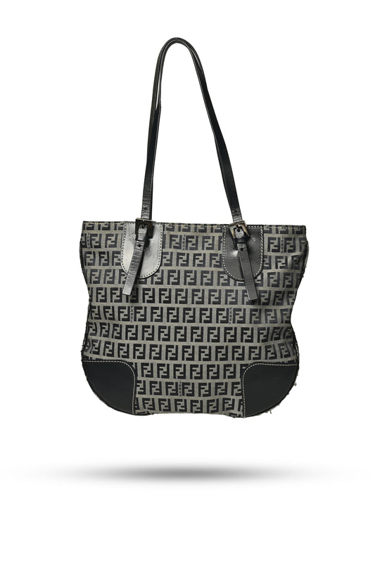 Fendi Zucchino Canvas Shoulder Bag