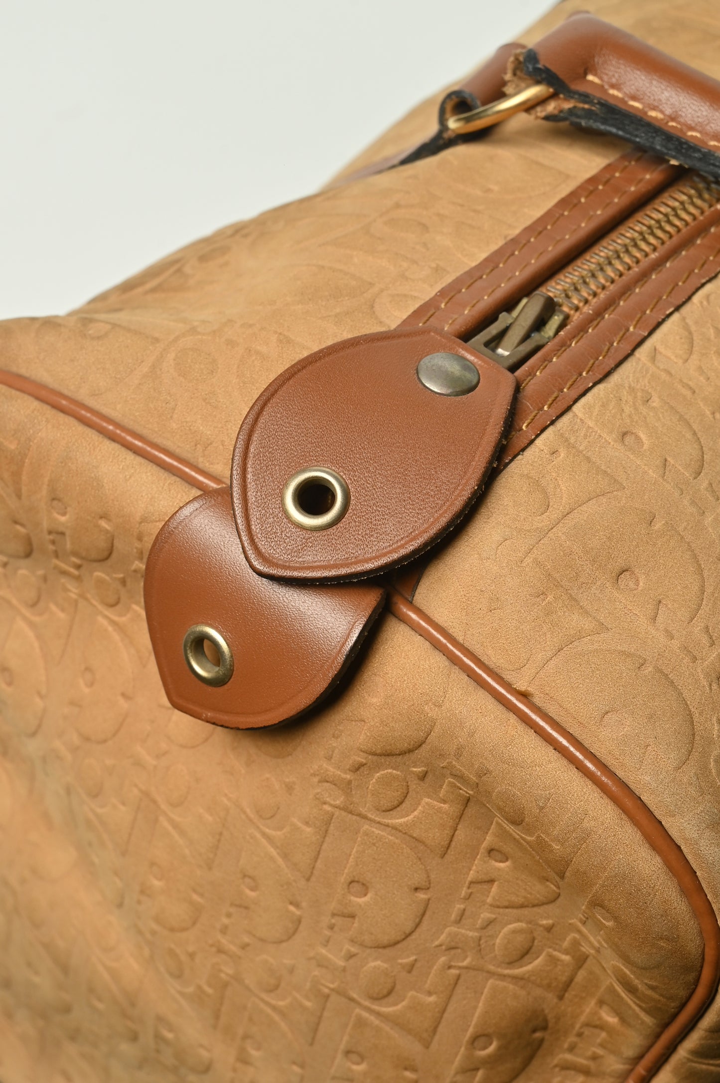 Christian Dior Nubuck Leather Boston Bag