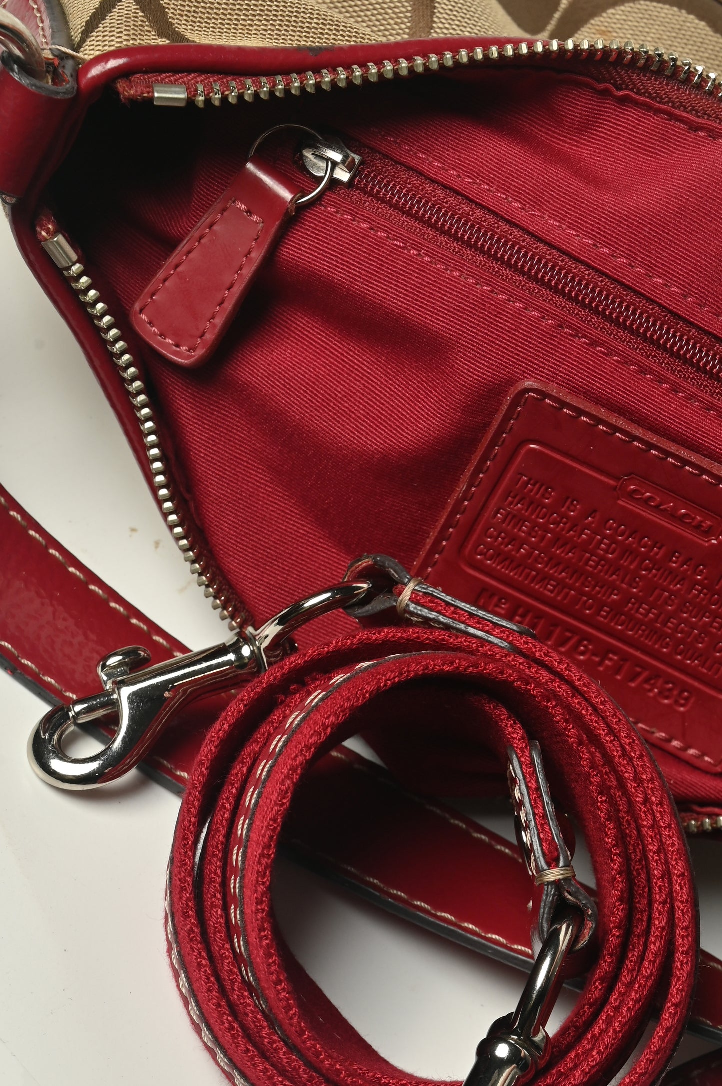 Coach Signature Stripe Shoulder Bag