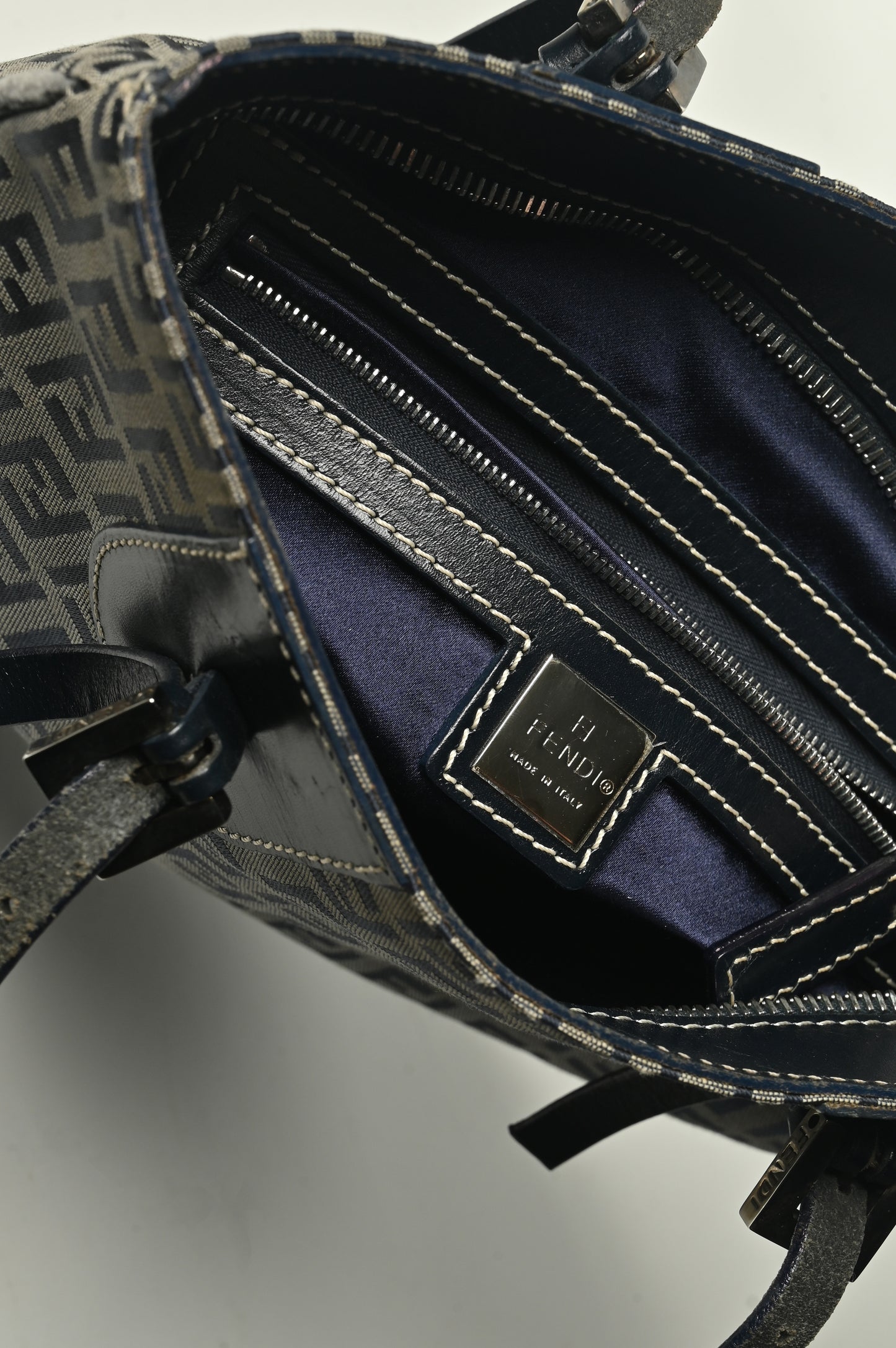 Fendi Zucchino Canvas Shoulder Bag