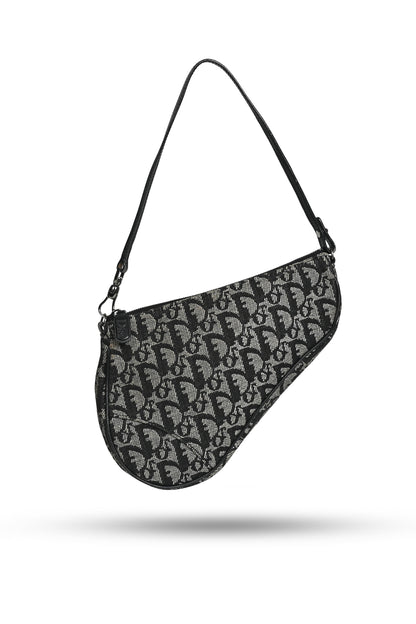 Dior 2002 Mini Trotter Saddle Clutch Black