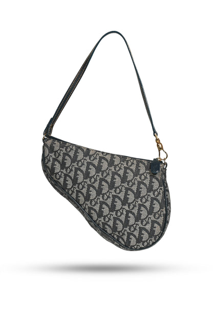Dior 2002 Mini Trotter Saddle Clutch Navy