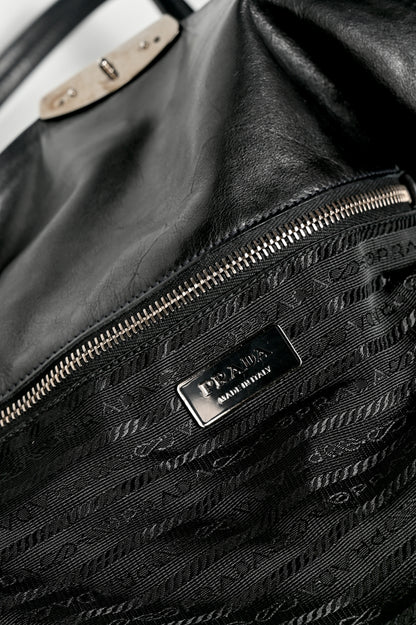 Prada Leather Pushlock Bag