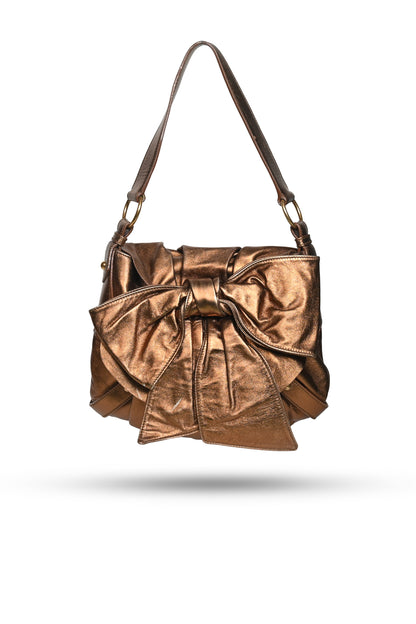 YSL Rive Gauche Metallic Bow Bag