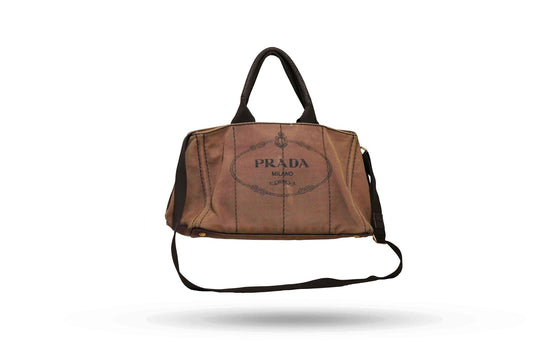 Prada Brown Canapa with Crossbody Strap