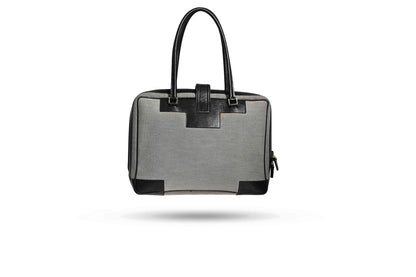Gucci Jacquard Boston Grey and Black Handbag
