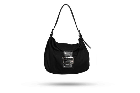 Fendi Soft Cloth Baguette in Black