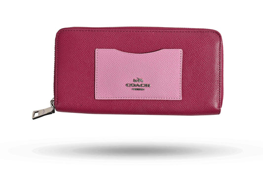 Coach Pink Contrast Zip Wallet