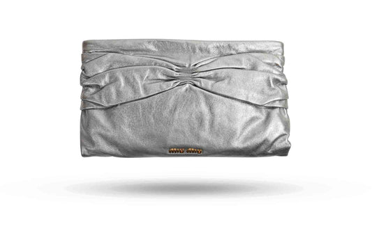 Miu Miu Metallic Silver Clutch