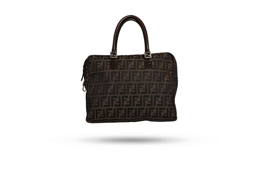 Fendi Zucca Canvas Leather Business Bag 2010