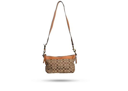 Coach Crossbody Monogram Bag in Tan