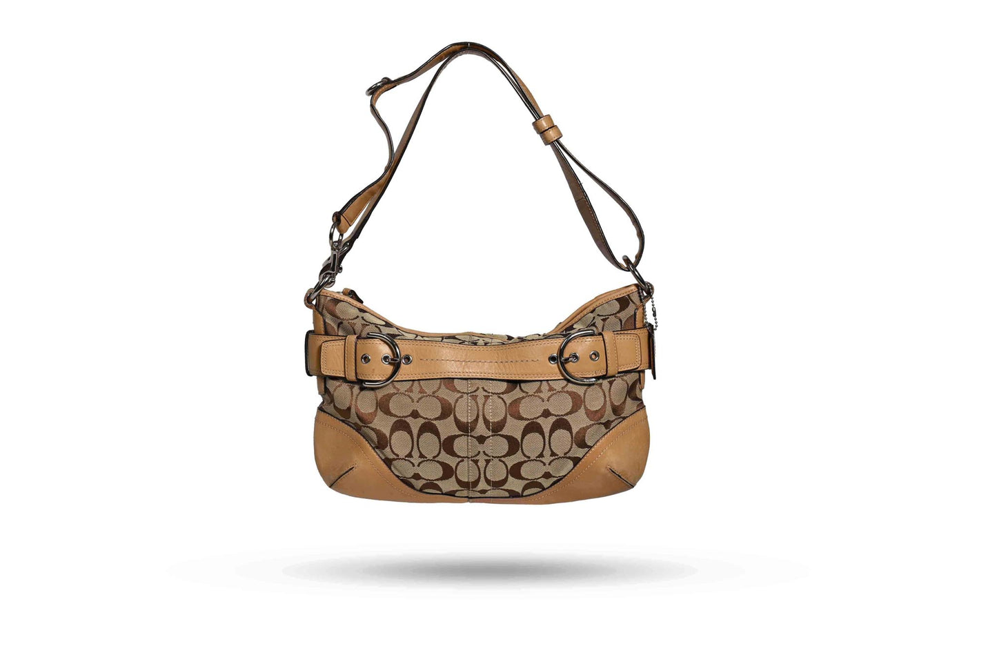 Coach Signature Shoulder Bag with Buckle