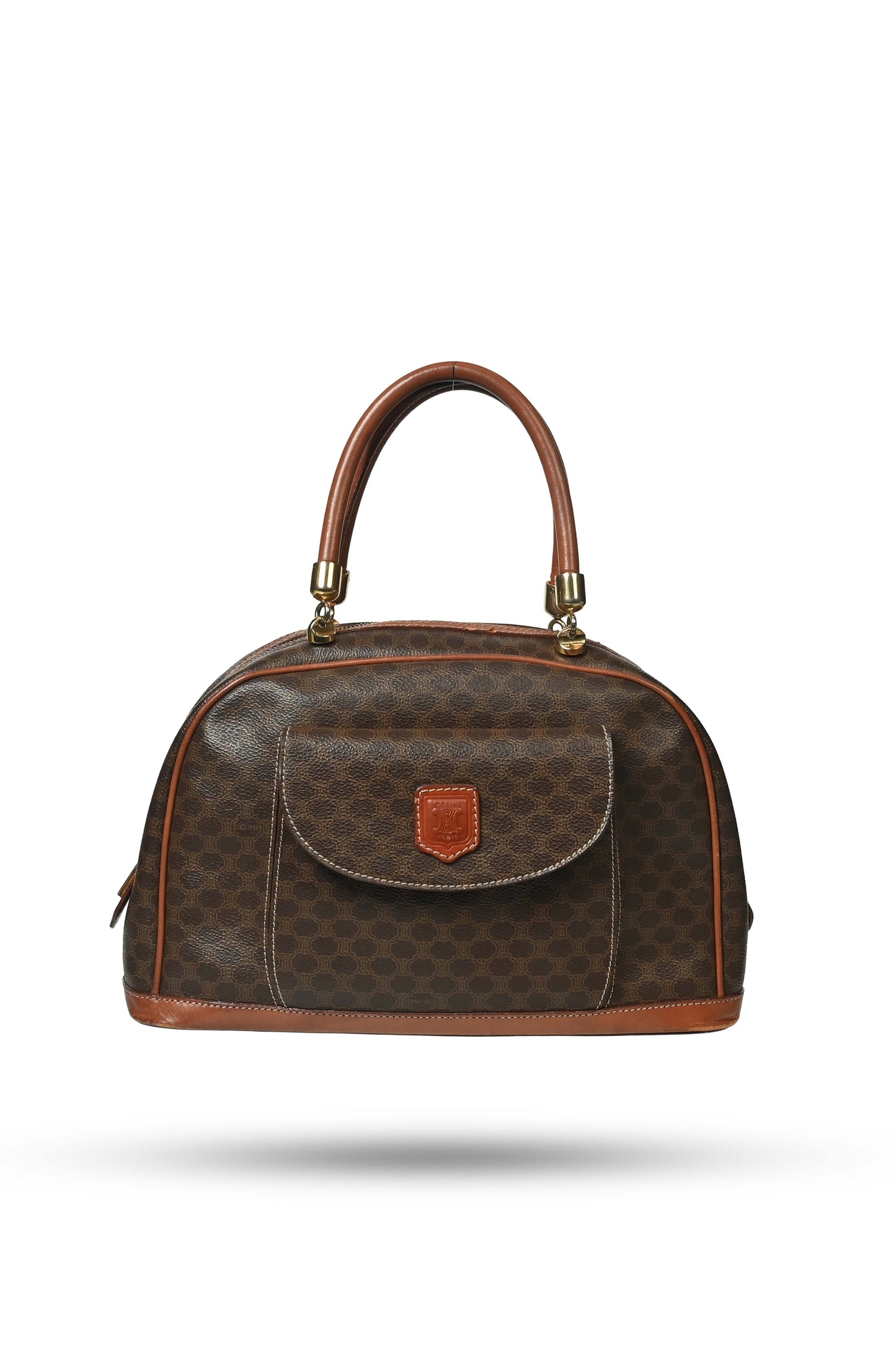 Celine Paris Macadam Pattern Leather Dome Bag