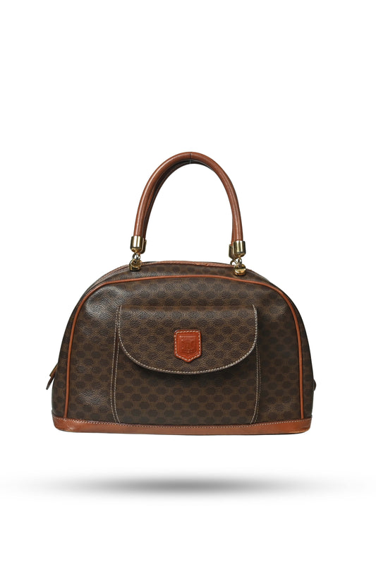 Celine Paris Macadam Pattern Leather Dome Bag