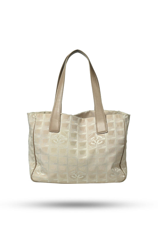 Chanel Travel Line Logo Canvas Tote