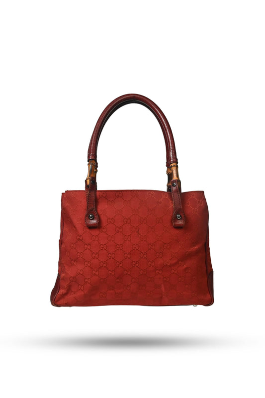 Gucci GG Canvas Bamboo Tote