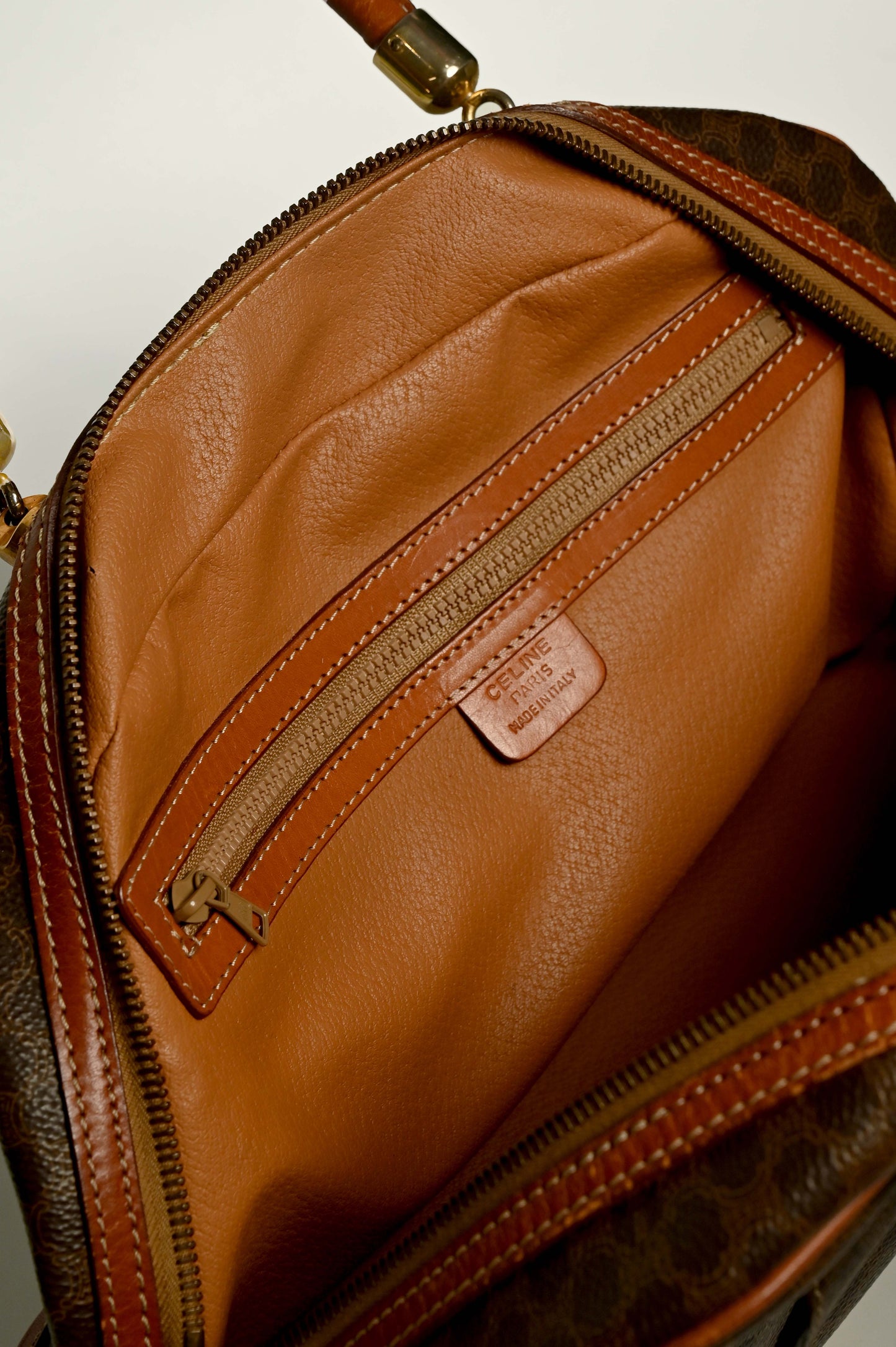 Celine Paris Macadam Pattern Leather Dome Bag