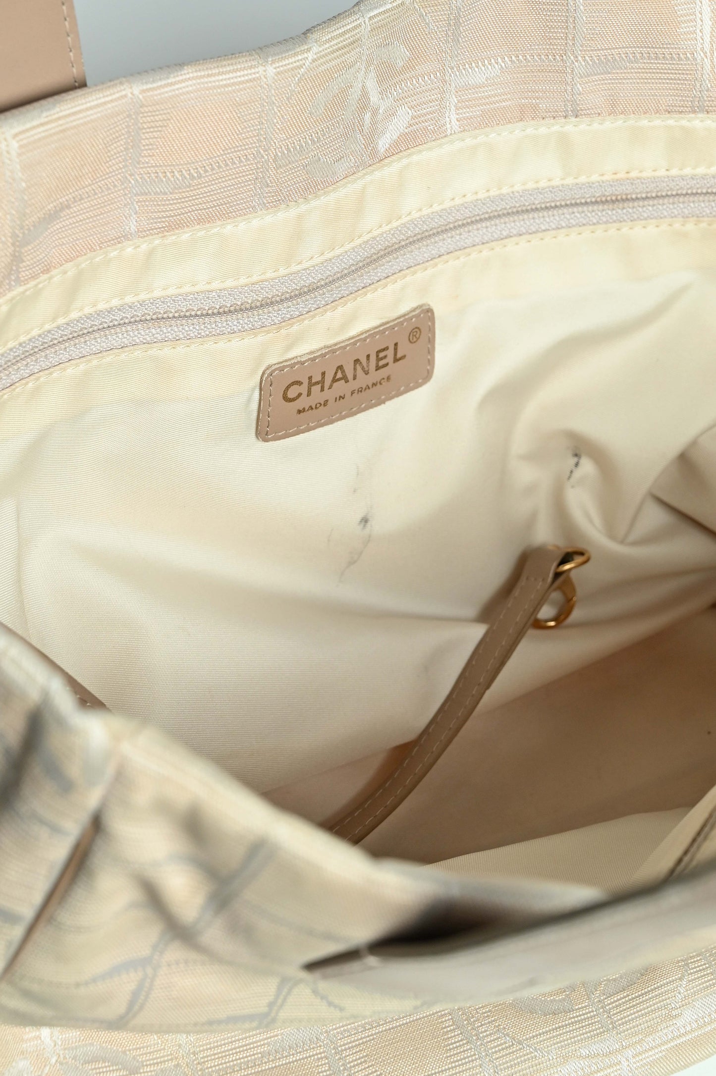 Chanel Travel Line Logo Canvas Tote