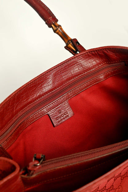 Gucci GG Canvas Bamboo Tote