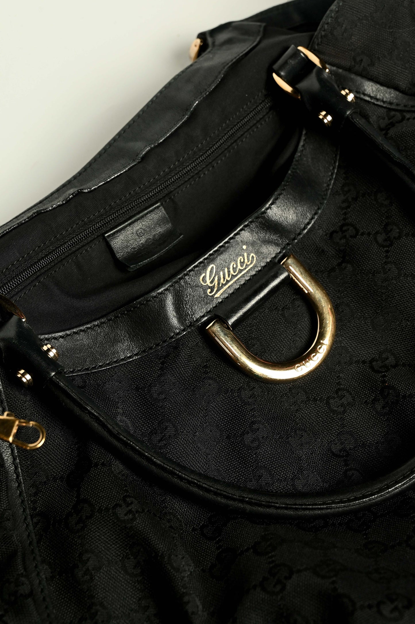 Gucci GG Canvas & Leather Abbey D-Ring Shoulder Bag