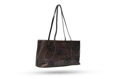 Prada Embellished Flower Leather Shoulder Bag