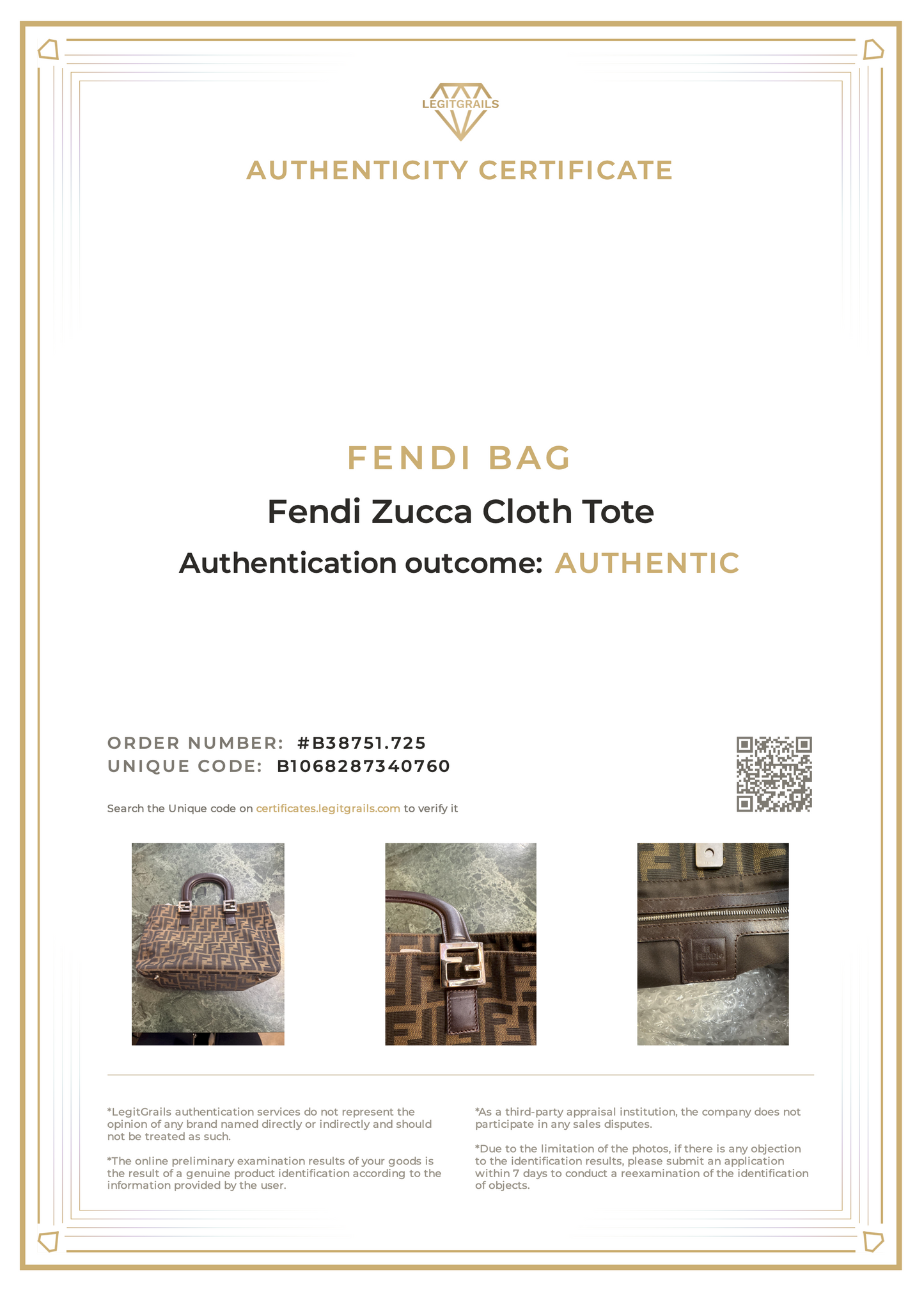 Fendi Zucca Cloth Tote