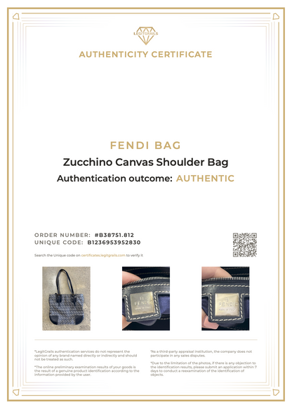 Fendi Zucchino Canvas Shoulder Bag