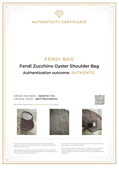 Fendi Zucchino Oyster Shoulder Bag