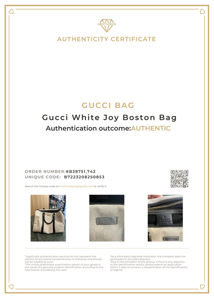 Gucci White Joy Boston Bag