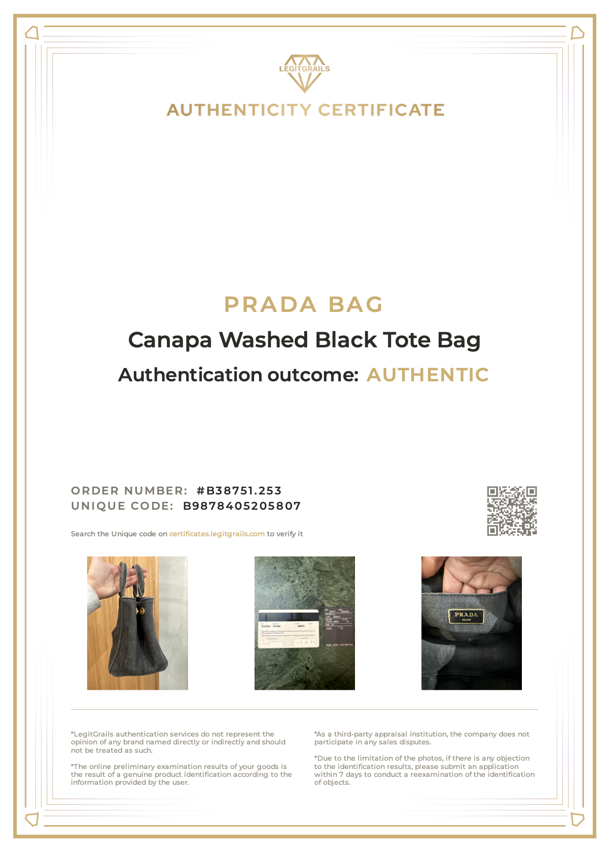 (PRE-ORDER) Prada Canapa Washed Black Tote