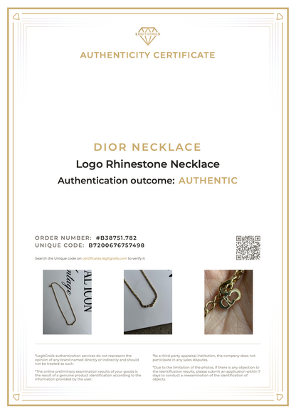Dior Logo Rhinestone Necklace