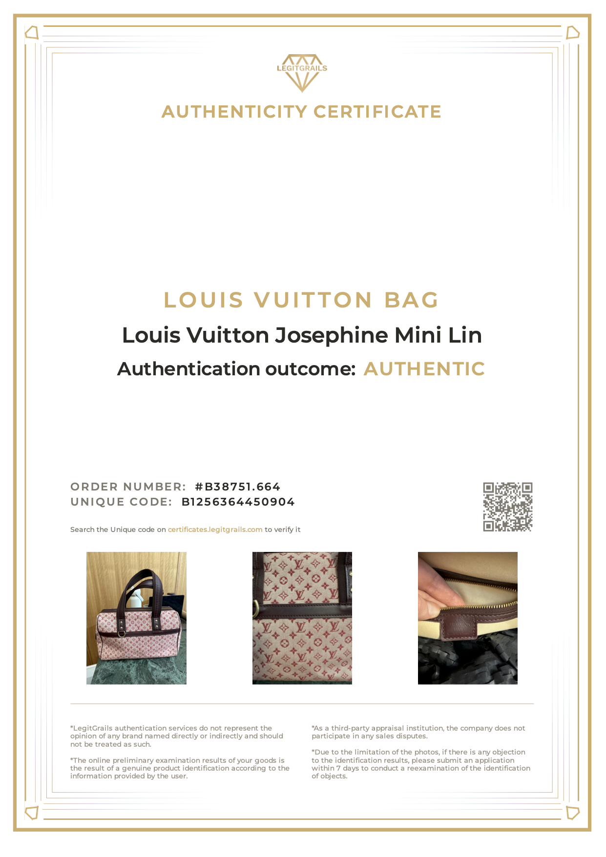 Louis Vuitton Josephine Mini Lin