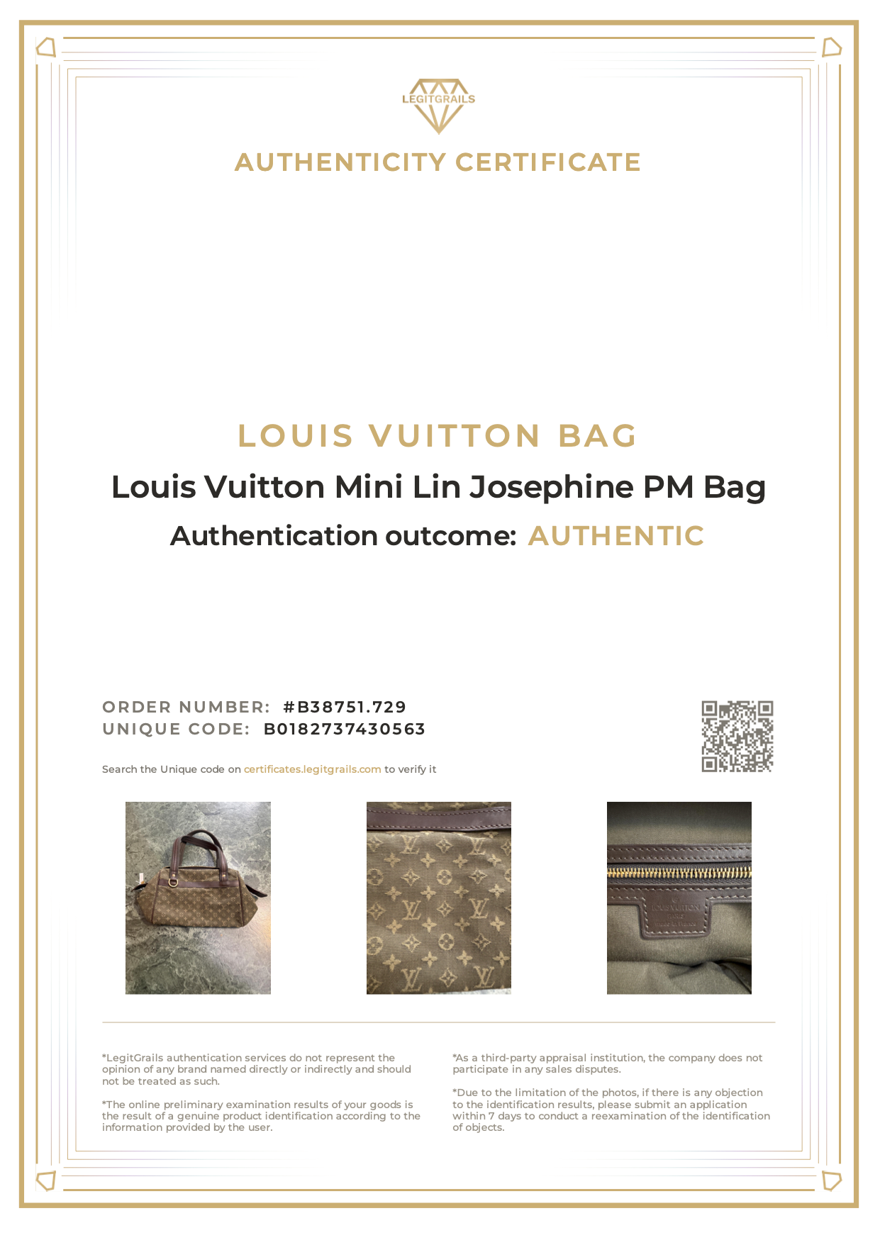 Louis Vuitton Mini Lin Josephine PM Bag